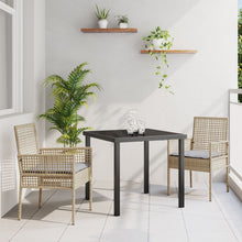 3-Delige Tuin Eetset Met Kussens Beige Poly Rattan