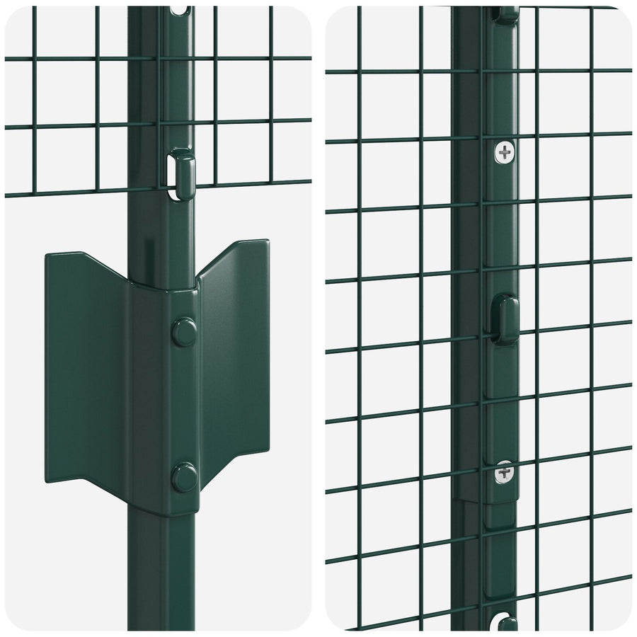 Gelaste Draad Omheining Met 11 U-Palen Groen 1.4X25 M Staal