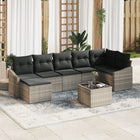 Loungeset polyrattan grijs 8-delig