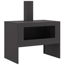 Vuurkorf Met Schoorsteen Zwart Staal 80 x 50 x 96 cm Koudgewalst staal/Zwart