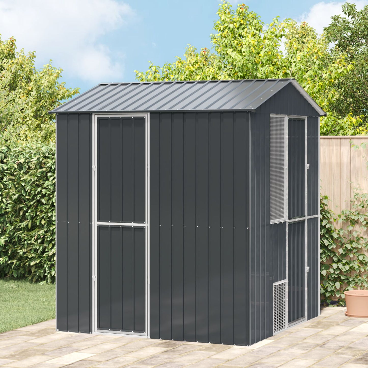 Vogelvolière Antraciet 210X215X247 Cm Staal