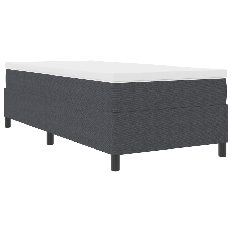 Boxspring Bed Met Matras Donkergrijs 100 X 200 Cm Corduroy Stof