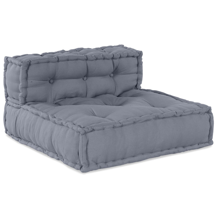 4-Zits Modulaire Pouf Bank Convertible Stoffering Grijs 70 x 70 x 54 cm Lounge + 3x middelste