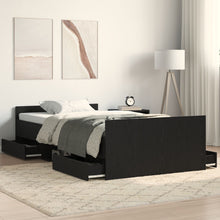 Bedframe Zonder Matras Zwart Eiken 90X200 Cm Bewerkt Hout