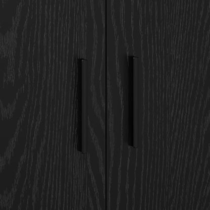 Opslagkast Zwart Van Gefabriceerd Hout Zwart eiken 118 x 41 x 40 cm