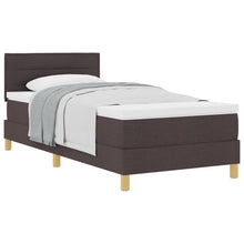 Boxspringbed Met Matras Stof Donkerbruin 90 x 190 cm Lijnen ontwerp