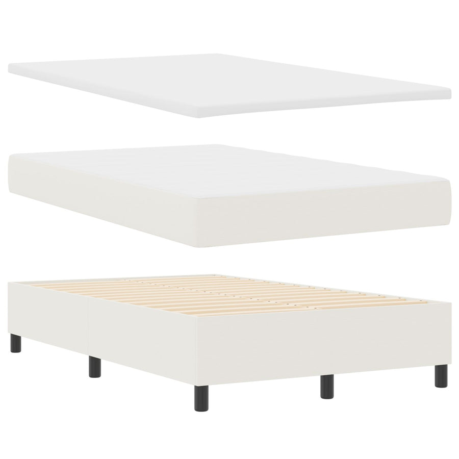 Boxspringbed Met Matras Crème Klein Dubbel Corduroy Stof