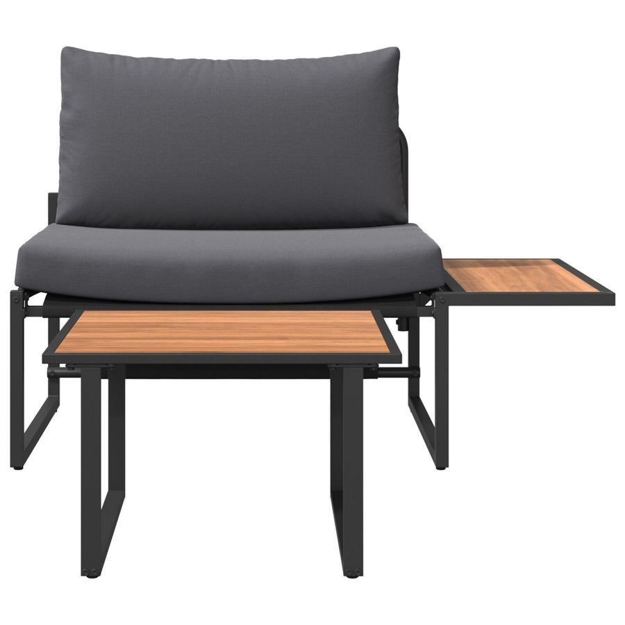 2-Delige Tuinsofa Set Met Enkel Zitter En Antraciet Kussens Anthraciet