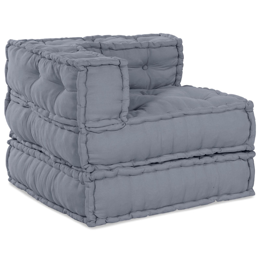 4-Persoons Modulaire Pouffe Bank Omkeerbaar Grijze Stof Grijs 70 x 70 x 54 cm 3x middelgrote + hoek