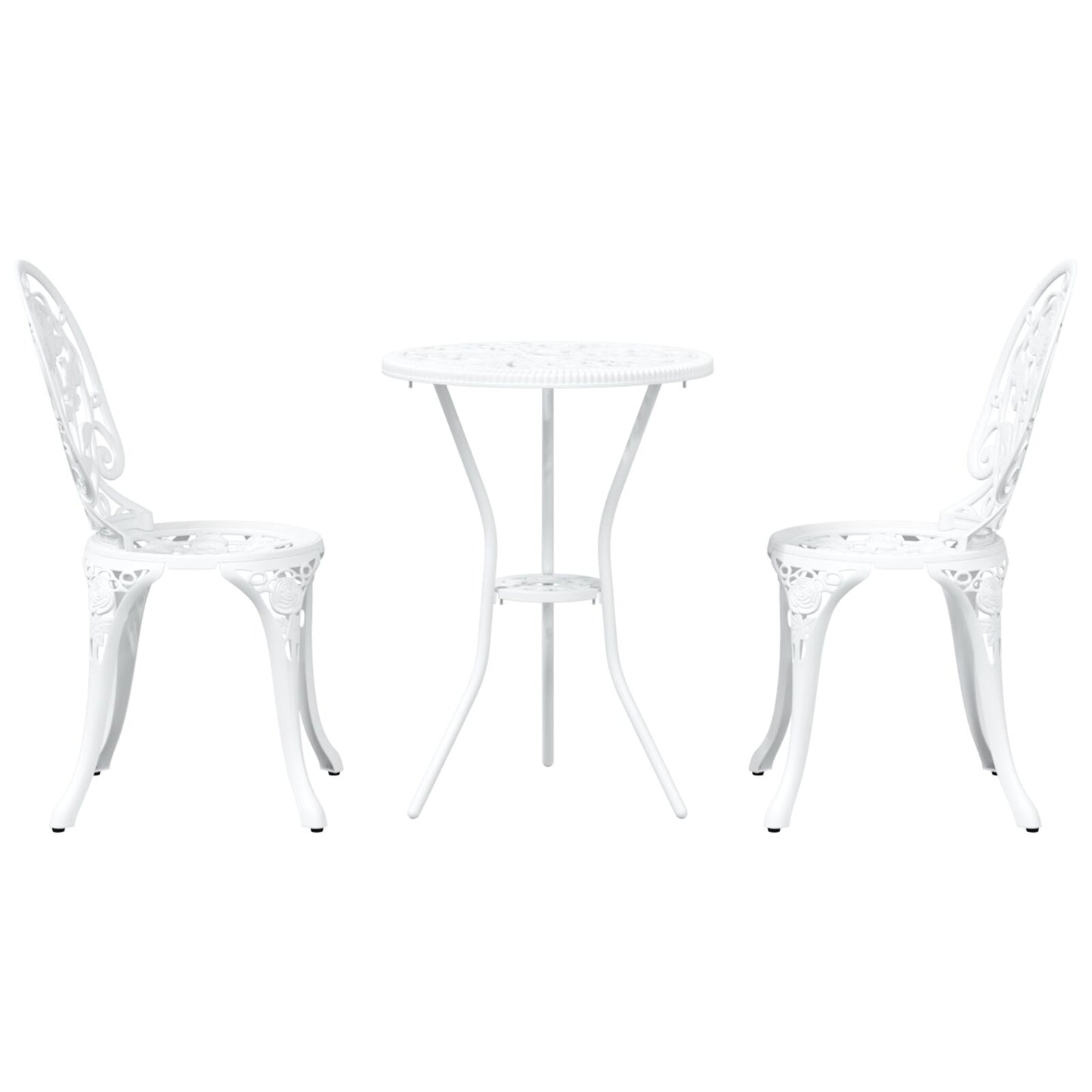 3-Delig Tuin Bistro Set Te Gietaluminium Wit