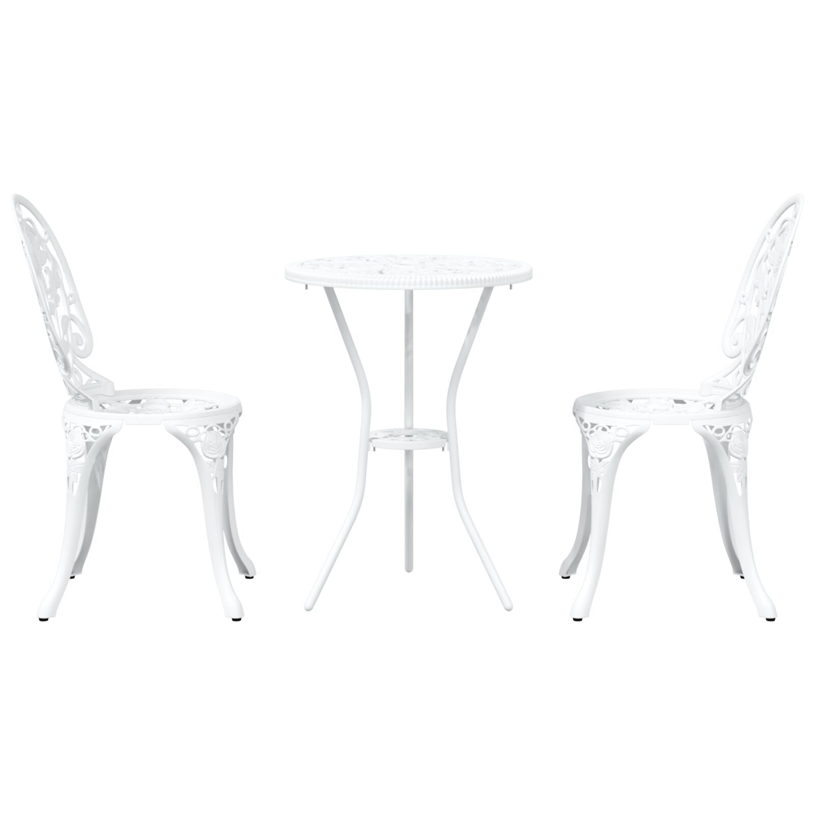 3-Delig Tuin Bistro Set Te Gietaluminium Wit