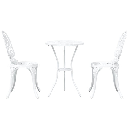 3-Delig Tuin Bistro Set Te Gietaluminium Wit