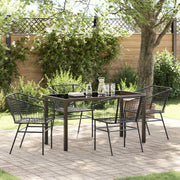 Tuinset poly rattan 4 personen zwart