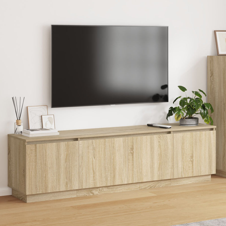 Tv-Meubel Met Led Sonoma Eik 180X38X49 Cm Gelaagd Hout Sonoma eiken