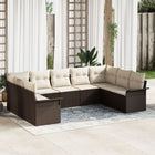 Loungeset poly rattan bruin 9-persoons
