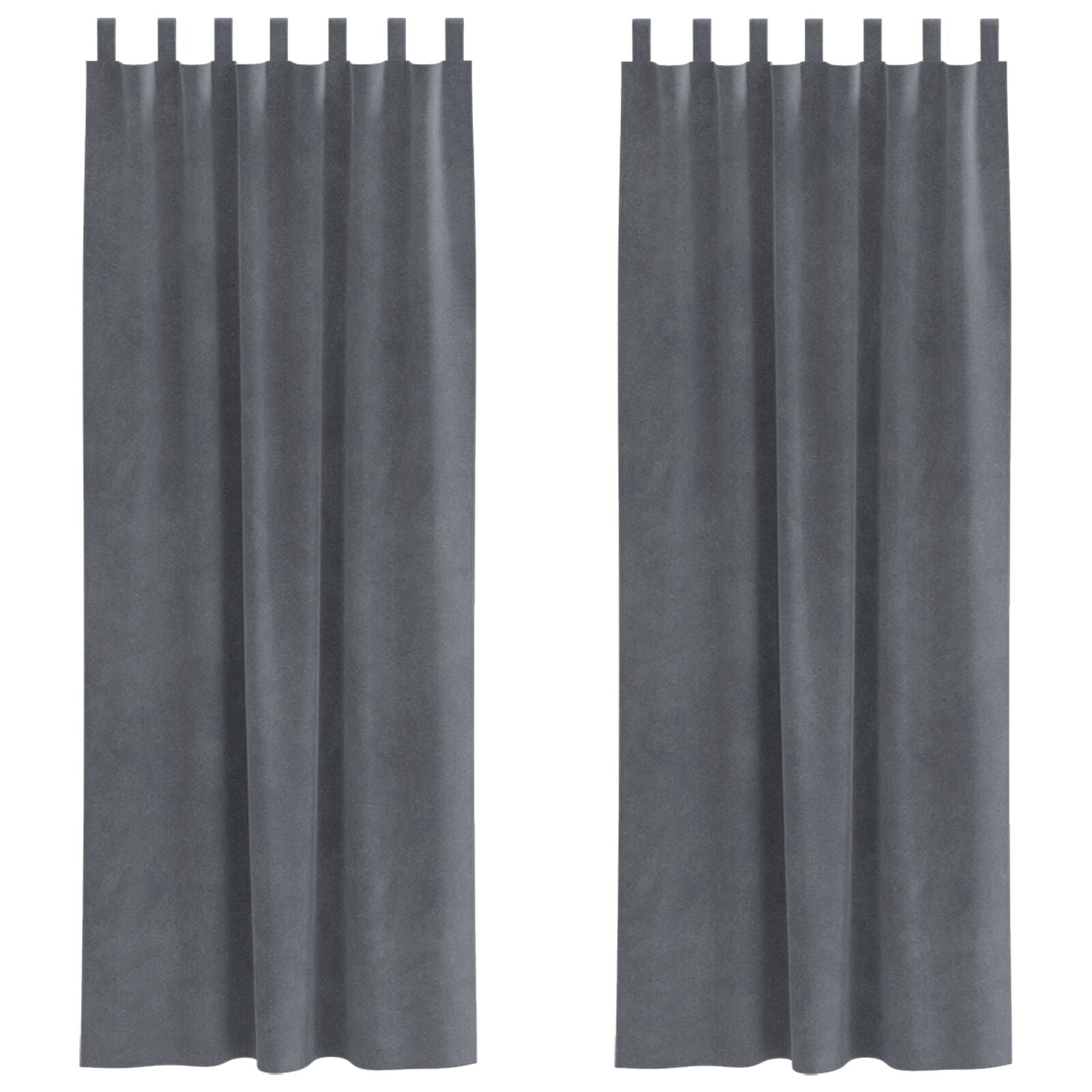 Blackout Gordijnen Met Hanglussen 2 Stuks Fluweel Super Lichtgrijs 140 x 225 cm met ophanglussen