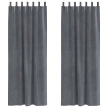 Blackout Gordijnen Met Hanglussen 2 Stuks Fluweel Super Lichtgrijs 140 x 225 cm met ophanglussen