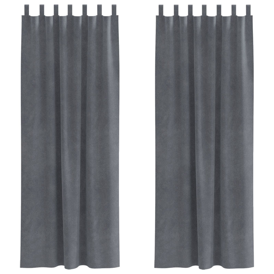 Blackout Gordijnen Met Hanglussen 2 Stuks Fluweel Super Lichtgrijs 140 x 225 cm met ophanglussen
