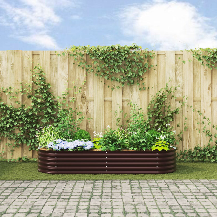 Tuin Verhoogd Bed Gegalvaniseerd Staal 240 x 80 x 44 cm Bruin