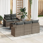 Loungeset 6-delig polyrattan grijs