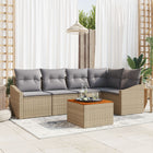 Tuinbankenset 6-delig poly rattan beige lichtgrijs