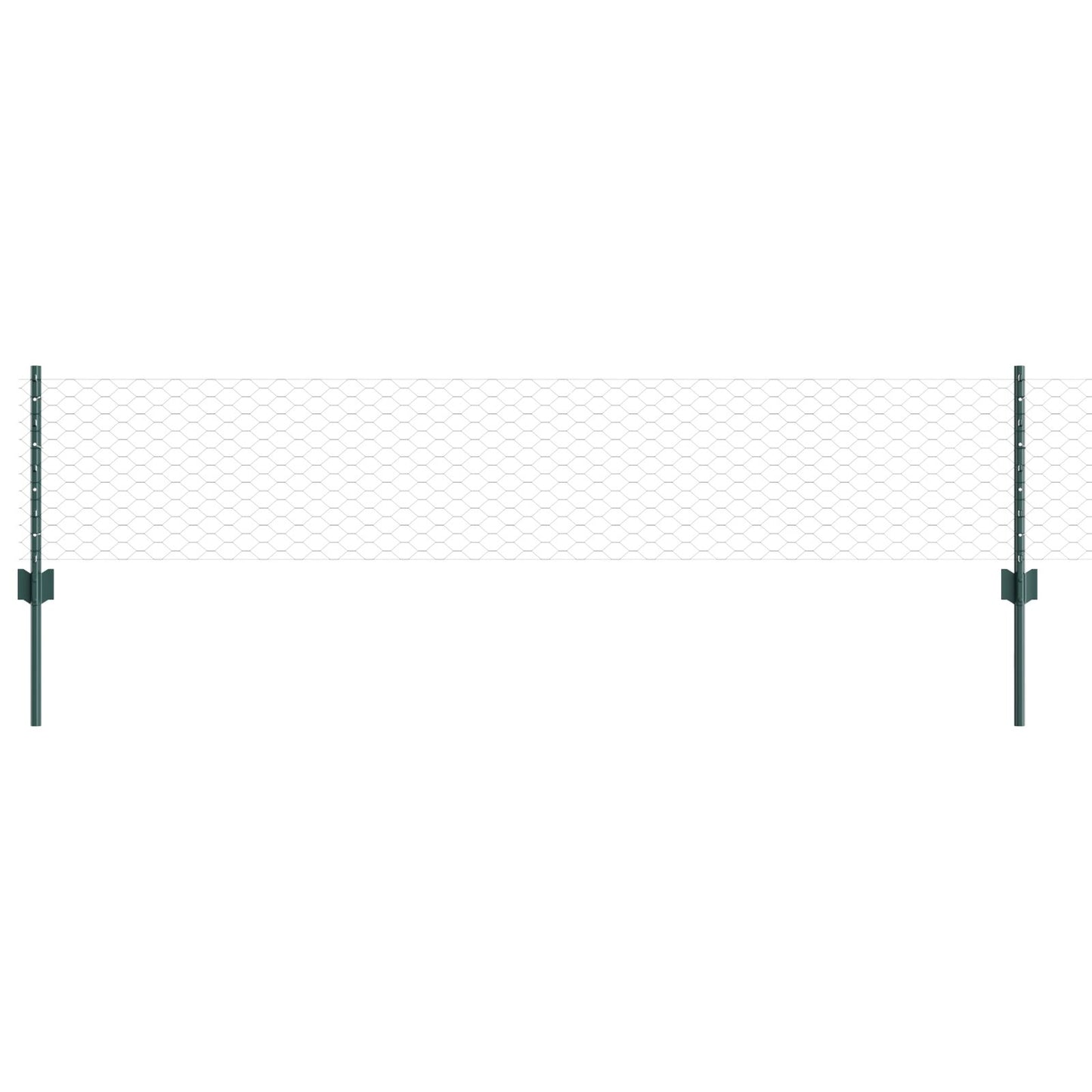 Hek Posts 5 Stuks U-Kanaal Groen 40 Cm Staal,  Hexagon Hek Groen 0,4X10 M Staal