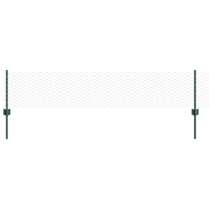 Hek Posts 5 Stuks U-Kanaal Groen 40 Cm Staal,  Hexagon Hek Groen 0,4X10 M Staal