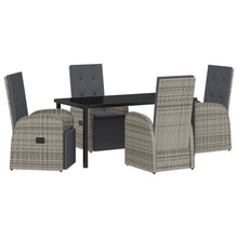 5-Delig Tuin Eetset Met Kussens Grijs Poly Rattan