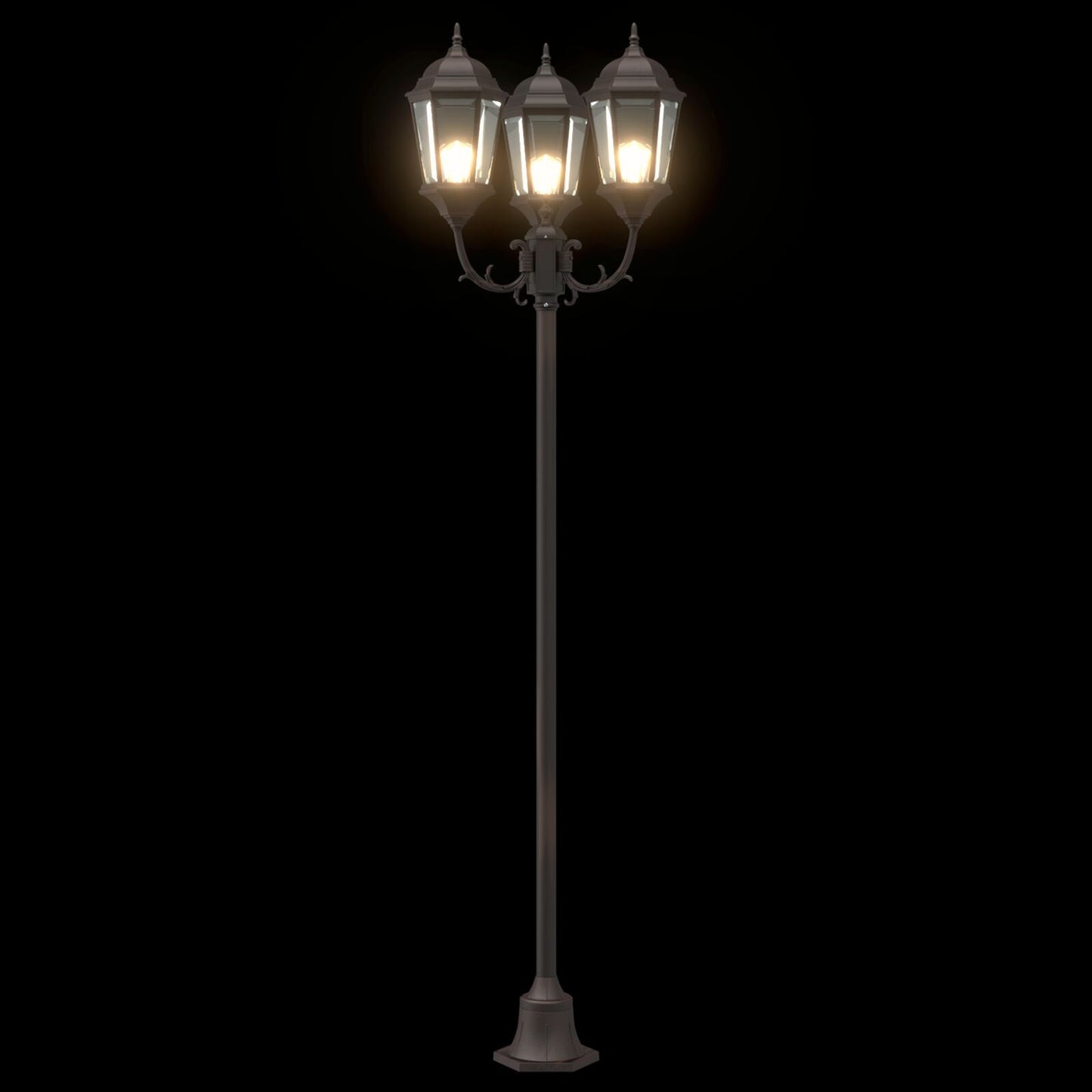 Tuinlichtpaal 3-Lamp E27 220 Cm Aluminium Brons