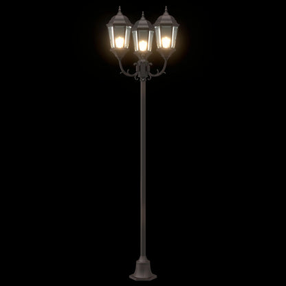 Tuinlichtpaal 3-Lamp E27 220 Cm Aluminium Brons