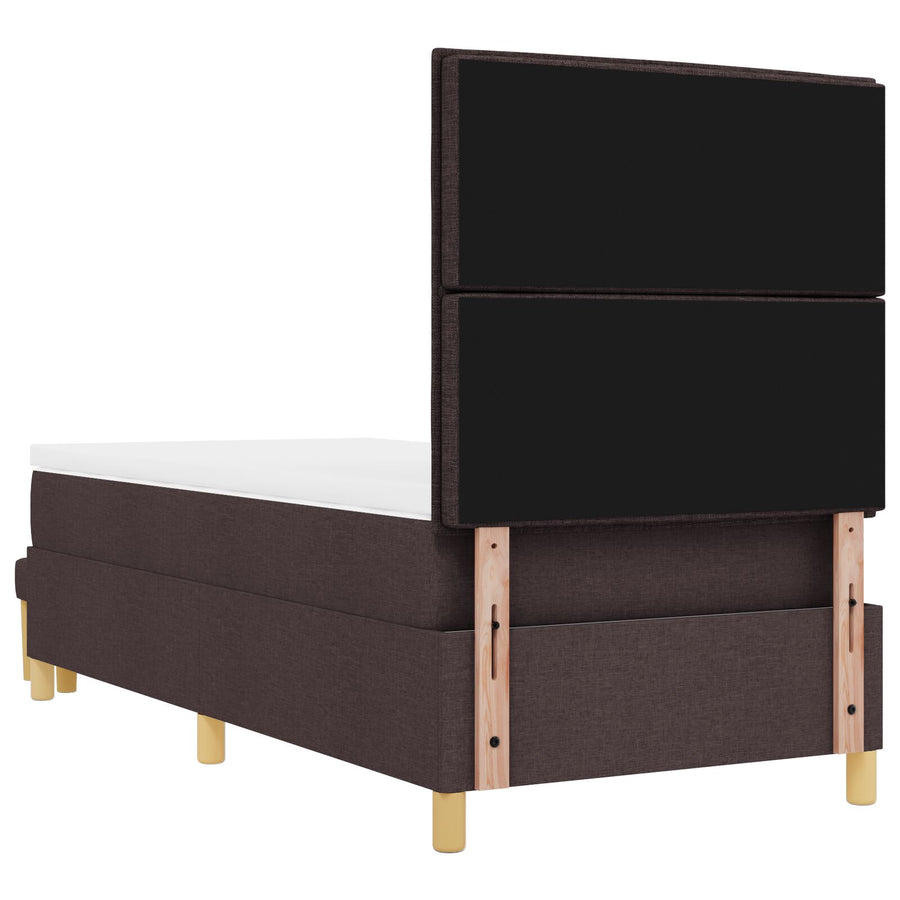Boxspringbed Met Matras En Bank Stof Donkerbruin 100 x 200 cm Lijnen ontwerp