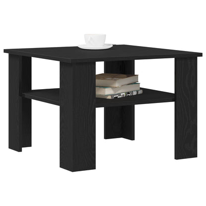 Salontafel Zwart Eiken 60X60X42 Cm Bewerkt Hout