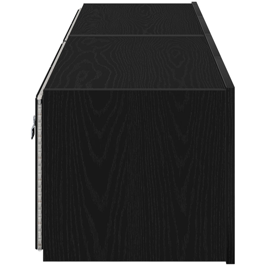Tv Wandkasten Met Led-Verlichting 2 Stuks Zwart Eiken 80X35X31 Cm