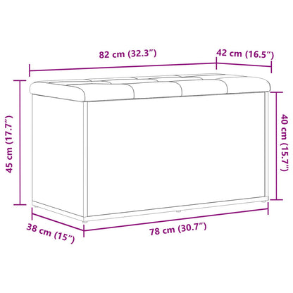 Opbergbank Engineered Wood Zwart eiken 80 x 40 x 45 cm