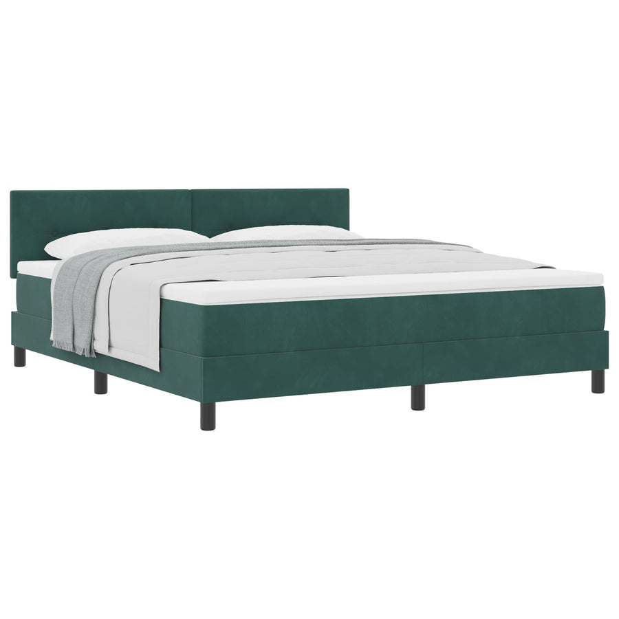 Boxspringbed Met Matras Donkergroen Super King Velvet Blauw