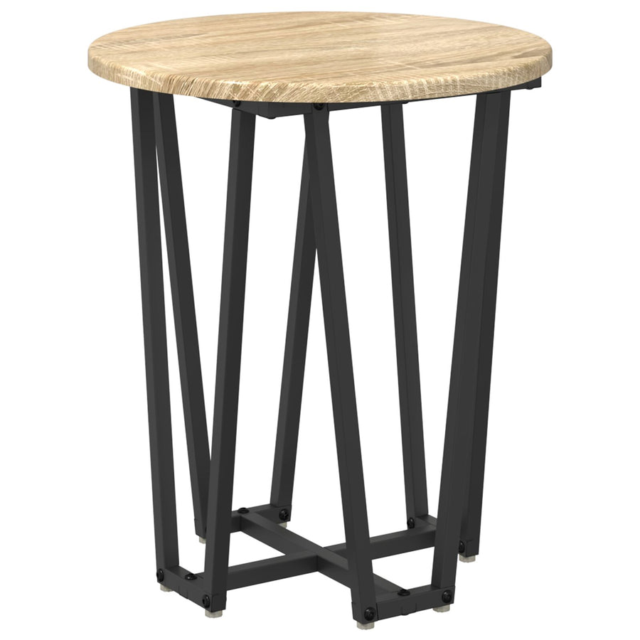 Bijzettafel 2 Stuks Gelaagd Hout En Metaal Sonoma eiken