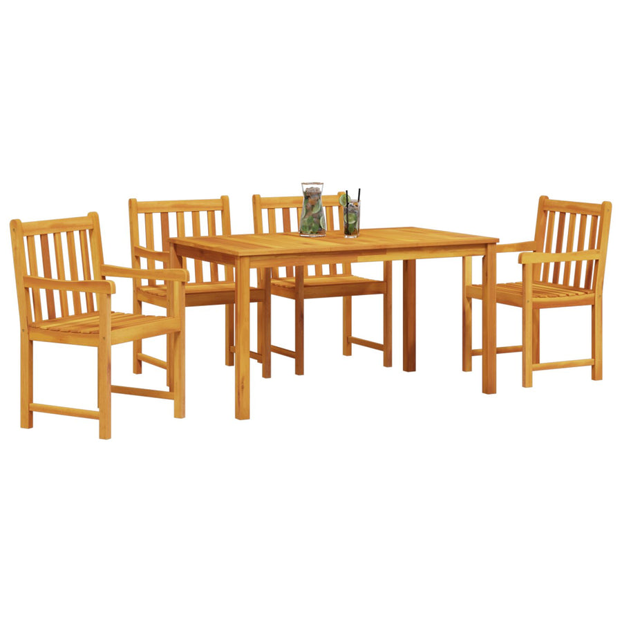 5-Delige Tuintafelset Van Massief Acaciahout 140 cm lange tafel 4-Persoons