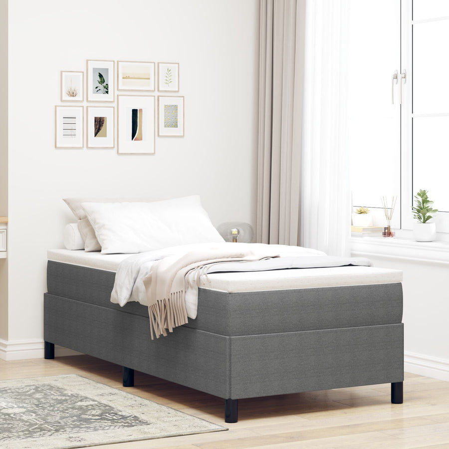 Bedframe Corduroy Stof Lichtgrijs 100 x 200 cm