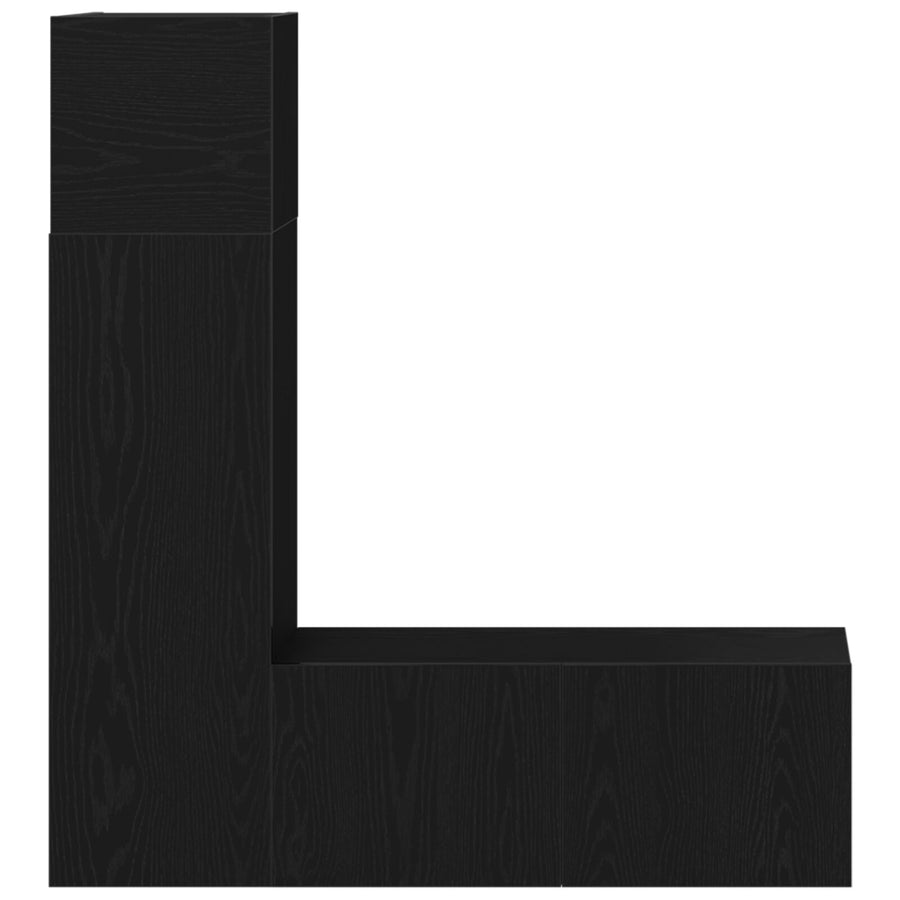 3-Delige Tv-Kastenset Zwart Eiken Gefabriceerd Hout