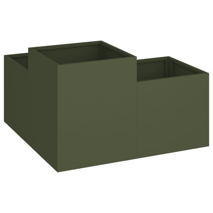 Tuin Plantenbak Olijf Groen Staal Olijfgroen 80 x 80 x 48 cm