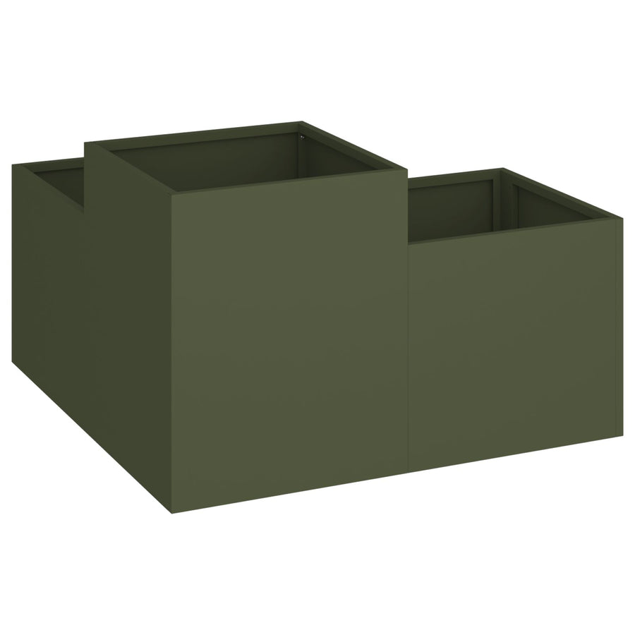 Tuin Plantenbak Olijf Groen Staal Olijfgroen 80 x 80 x 48 cm
