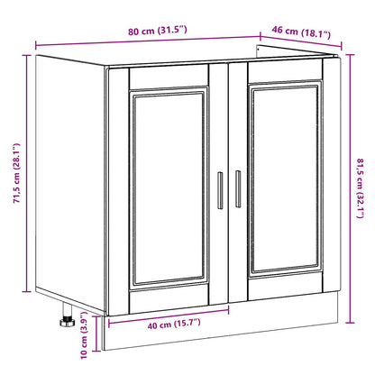 Onderkast 'Porto' Met Wastafel Beton Grijs 80X46X84,5 Cm Gelaagd Hout