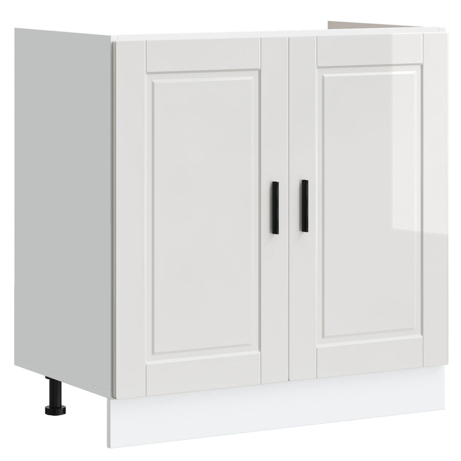 Onderkast Met Wastafel ""Porto"" Hoogglans Wit 80X46X84,5 Cm Gelaagd Hout