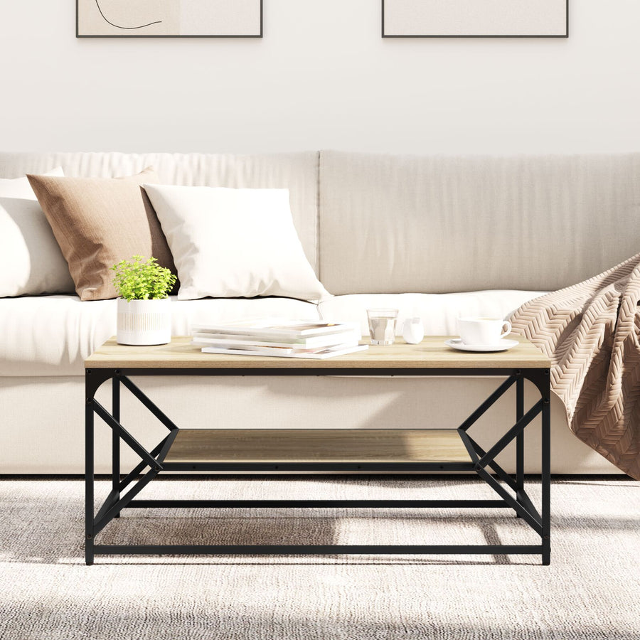 Salontafel Met Plank Bewerkt Hout Sonoma Eiken 90 x 50 x 40 cm
