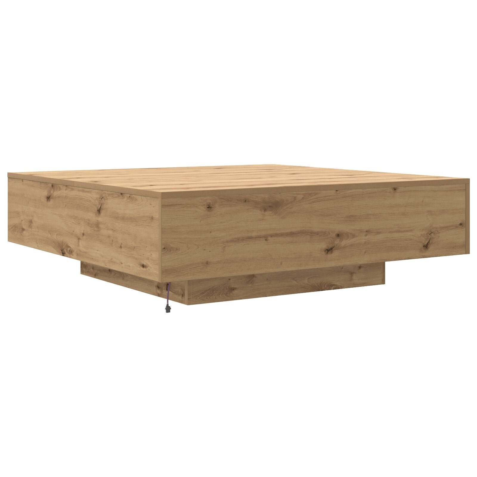 Salontafel Ambachtelijk Eiken Bewerkt Hout 100 X 100 X 31 Cm