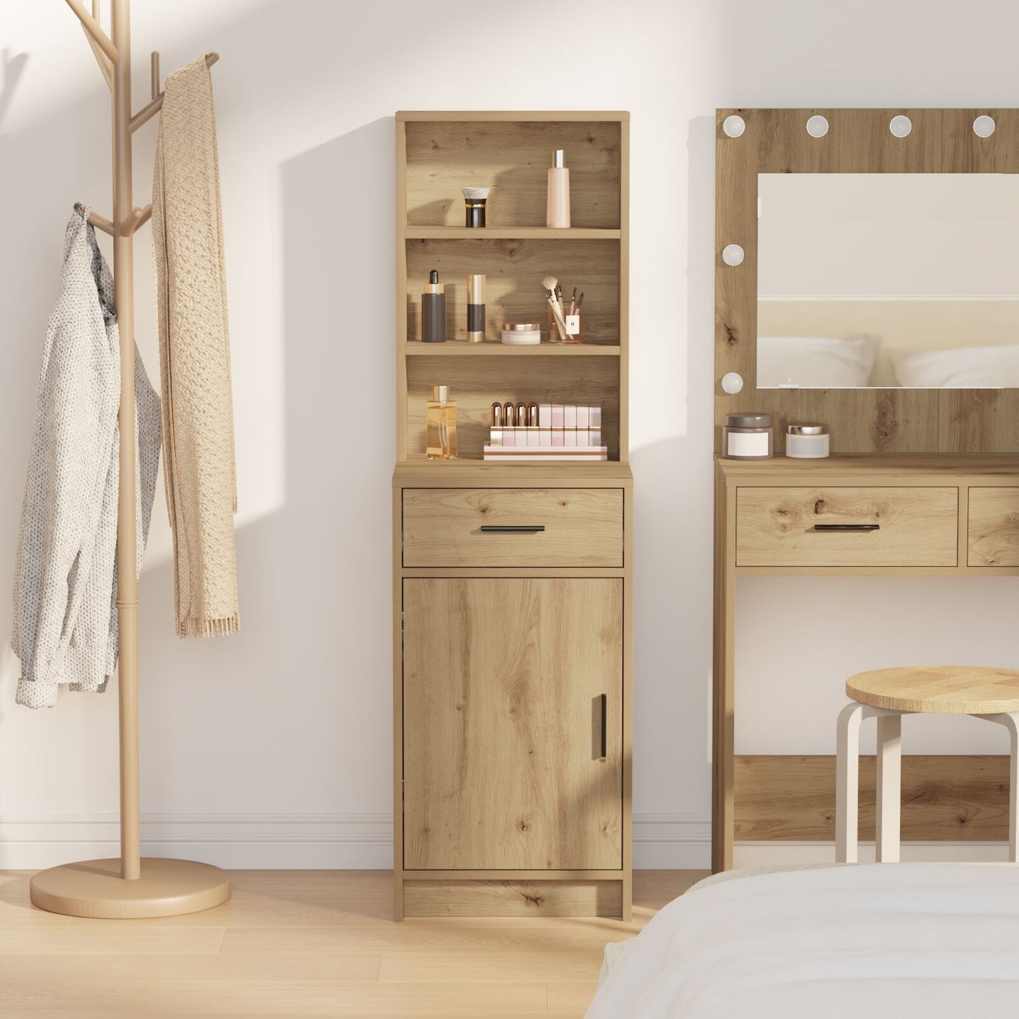 Hoge Kast 40X41X135 Cm Engineered Wood Ambachtelijk eiken