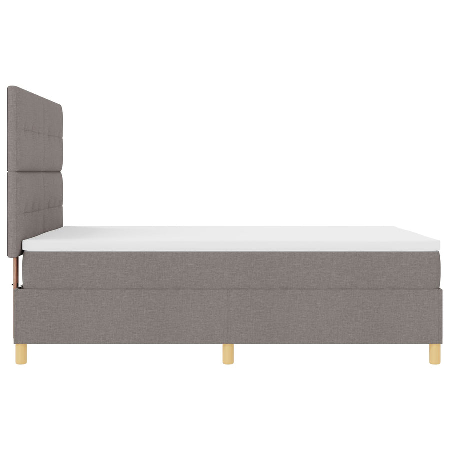 Boxspringbed Met Taupe Matras 140X200 Cm Stof Blauw