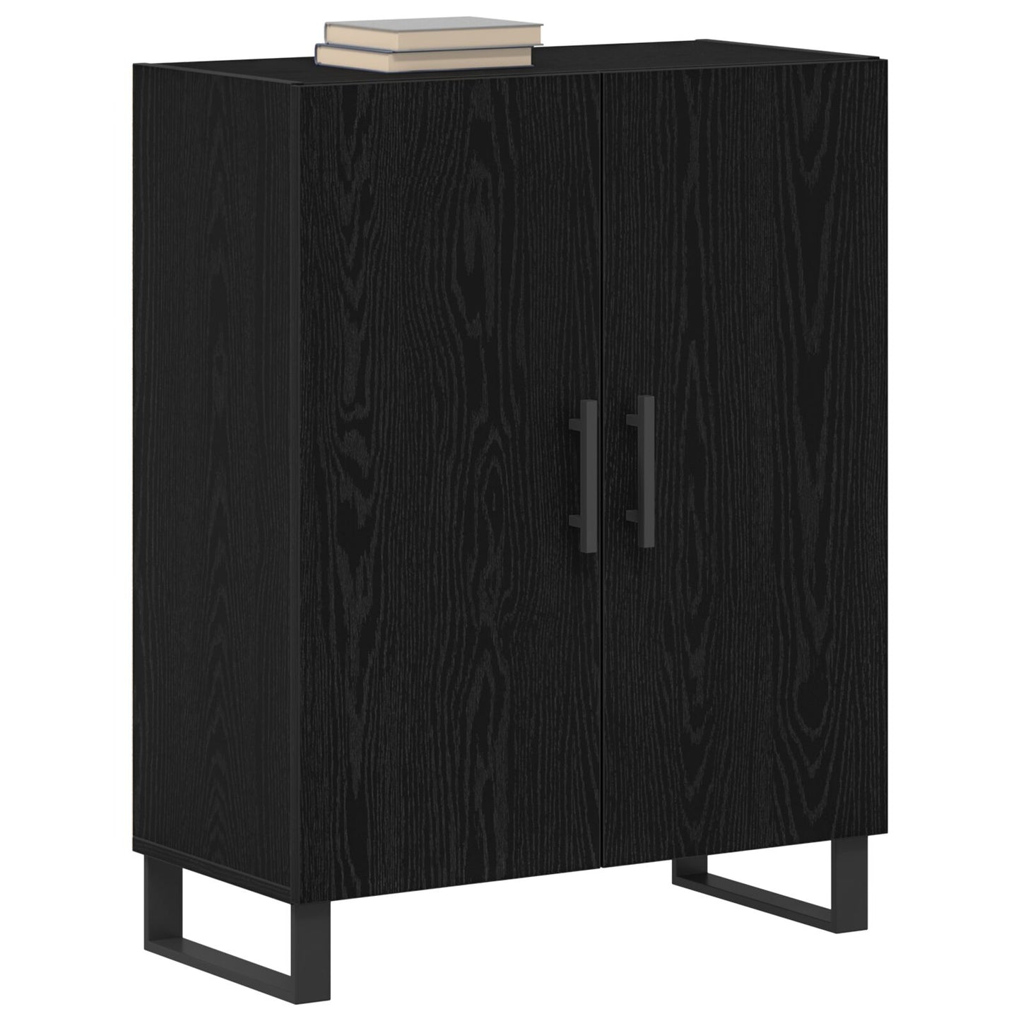 Sideboard Zwart Eiken 69,5X34X90 Cm Gefabriceerd Hout
