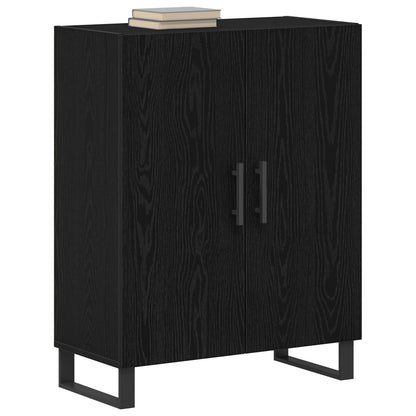 Sideboard Zwart Eiken 69,5X34X90 Cm Gefabriceerd Hout