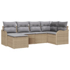 Garden Sofa Set Beige poly rattan